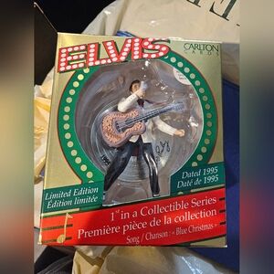 Carlton Cards Elvis Gold and Red Ornament